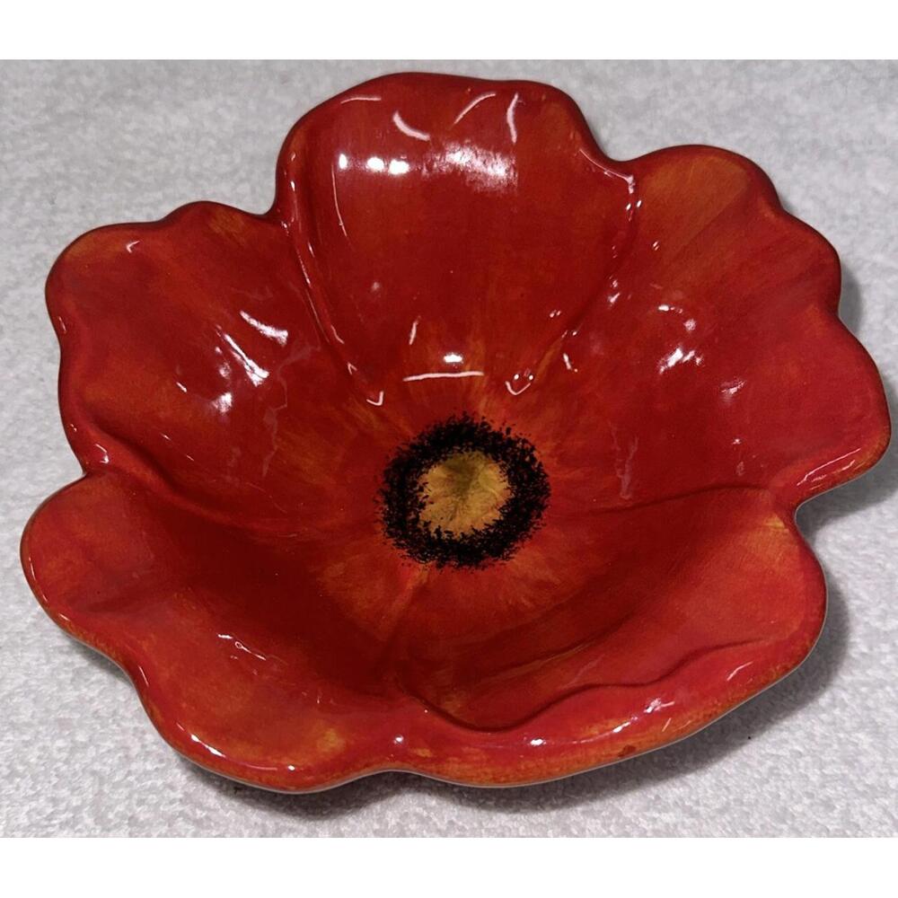 Ambiance Fiori di Paradiso Bowl Curved Rim Poppy Seeds Decorative & Useful Boho